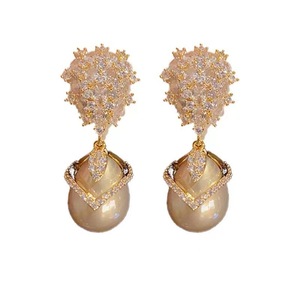 Boucles d'oreilles asymétriques Resoul Champagne VVS, forme goutte d'eau, style rétro occidental, feuille, poire, pour sœurs - Product Image 1