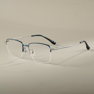 Marco <span class=keywords><strong>de</strong></span> gafas <span class=keywords><strong>de</strong></span> cristal con logotipo <span class=keywords><strong>de</strong></span> diseño <span class=keywords><strong>de</strong></span> titanio <span class=keywords><strong>de</strong></span> fábrica, gafas <span class=keywords><strong>óptica</strong></span>s <span class=keywords><strong>de</strong></span> medio borde, monturas <span class=keywords><strong>de</strong></span> gafas <span class=keywords><strong>de</strong></span> titanio - Product Image 1