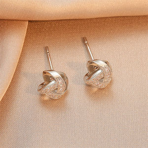 ต่างหูแบบติดหู RAKOL EP114 สไตล์เกาหลี เครื่องประดับเงินแท้ ต่างหูเพชรซิร์คอนสำหรับสุภาพสตรี - Product Image 2