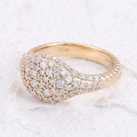 Hiphop Fine Jewelry 14K Solide Jaune Or Rond Brillant Coupe VVS Moissanite Diamant Personnalisé Bagues de Fiançailles pour Femmes Hommes