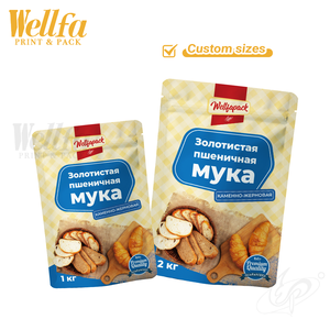 كيس تغليف من رقائق الألومنيوم مخصص سعة 1 كجم، عالي الحاجز، صالح للطعام، لتعبئة الحبوب ودقيق القمح، كيس مايلر قابل لإعادة الإغلاق بسحاب وقاعدة ثابتة - Product Image 3