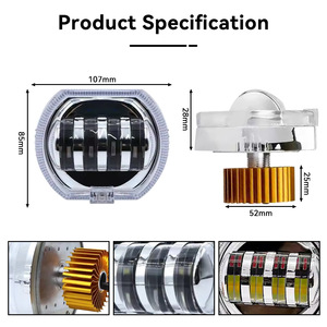 Faro LED de 4 Ojos Qideguan, 12000 Lm, 50W, 12-24V, IP68, para Motocicleta y Vehículo Eléctrico - Product Image 2