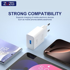 ज़ुज़ग थोक कस्टम 2.1a USB-A चार्जर 10w qc2.0 फायरप्रूफ वॉल फास्ट चार्जिंग प्लग शॉर्ट सर्किट सुरक्षा मोबाइल फोन - Product Image 5