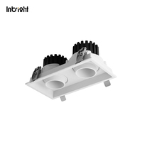 Spot encastré réglable à double tête 10W 15W 25W 2x10W 2x15W 3x10W 3x15W COB LED Grille Multiple Downlight