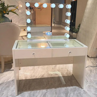 Commodes bon marché de haute qualité avec miroir coiffeuse en bois meubles vanité maquillage Table et tabouret ensemble coiffeuse bureau