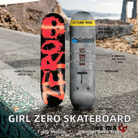 Planche à roulettes complète Girl Zero Snake Board, 100% érable canadien 7 plis, double rocker, tailles 7.75, 8.0, 8.25, 8.35, 8.5 pouces