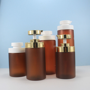 Thời Trang Mới 500Ml <span class=keywords><strong>600Ml</strong></span> Hổ Phách Mờ Pet Jar Shamppo Chai Lotion Với Bơm Cho Tóc-Màu-Mặt Nạ Chăm Sóc Da - Product Image 4