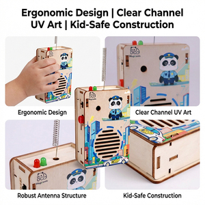 Nuevo Producto, Kit Educativo Interactivo para Niños, Walkie Talkie <span class=keywords><strong>de</strong></span> Madera, Juguetes Educativos para Niños - Product Image 2