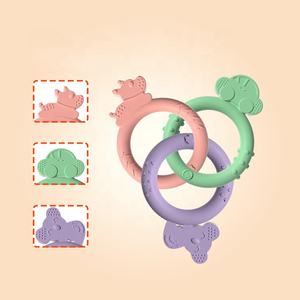 Anillo <span class=keywords><strong>de</strong></span> mordedor <span class=keywords><strong>de</strong></span> silicona <span class=keywords><strong>de</strong></span> grado alimenticio sin BPA, formas <span class=keywords><strong>de</strong></span> animales personalizadas para una dentición segura y juego sensorial - Product Image 6