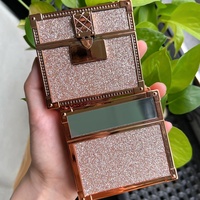 Coffret de luxe scintillant pour rouge à lèvres, avec logo personnalisé, 3 rouges à lèvres mats en velours pour femme, kit cosmétique cadeau, vente en gros