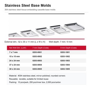 Moldes de Base para Inmersión de Tejidos de Acero de Bajo Carbono, Molde Reutilizable para Inmersión Histológica, Accesorio para Casete de Muestras de Laboratorio, Marca OEM MEDONLY - Product Image 6