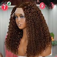 Perruque Bob Afro Bouclée en Cheveux Humains Remy Brésiliens 100% Naturels, Transparente 5x5 / Fermeture en Dentelle Française, Douce et Volumineuse, Sans Colle - Grande Vente