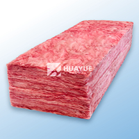 Isolation en fibre de verre rose R12 R20 R22 R24 pour murs d'entrepôt et ossatures en bois, panneaux non revêtus, densité 12 kg/m³, épaisseur 65 mm