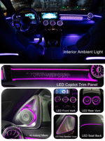 Luz Ambiental W177 de 64 Colores, Iluminación Interior LED para Automóvil Mercedes Clase A W177 CLA W118 C118 2020+, Luz para Altavoz de Puerta