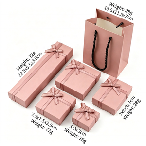 Caja de embalaje de joyería cuadrada rectangular con tapa superior e inferior para pulseras, collares, pendientes, anillos, colgantes y insignias - Product Image 1