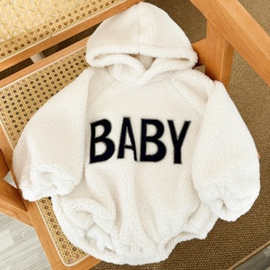 2025 <strong>Winter</strong> <strong>Baby</strong> <strong>Clothes</strong> Plush Sherpa Fleece Oversized Toddler Sweatshirt Romper <strong>Baby</strong> Hoodie Sherpa Fleece Bubble Romper - Product Image 4