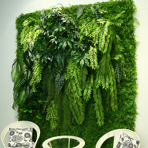 Panel de Pared de Plantas Artificiales con Protección UV, Estilo Selva, Verde, con Césped y Follaje, para Decoración de Fiestas de Cumpleaños - Product Image 2