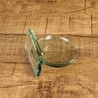 Venta al por mayor de la forma redonda en blanco personalizado logotipo Personal de cristal de Jade cristal Premio trofeo