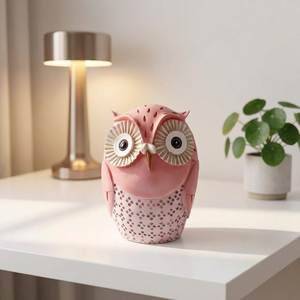 Statue d'hibou artisanale en résine personnalisée, collection de cadeaux d'Halloween, décoration de dortoir, sculpture animale, décoration de jardin domestique - Product Image 1