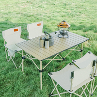 Table de camping pliable extensible, grande table pliante en aluminium pour l'extérieur, convient à 4 à 6 personnes