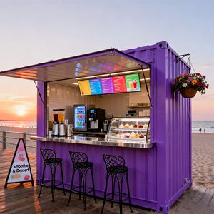 Conteneur mobile de cuisine contemporaine pour bar à jus, boulangerie, café - Construction robuste et durable en acier de 3 mm - Product Image 6