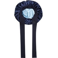 SOLPOP Bonnet de nuit en satin double couche réversible avec nœud en ruban pour femme, bonnet de sommeil avec bande élastique