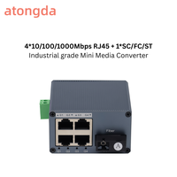 Switch Ethernet Industriel Mini Gigabit 1/2/4 Ports RJ45 SC/FC/SFP Fibre Optique Transmission 0-20KM -30°C~+75°C Compact