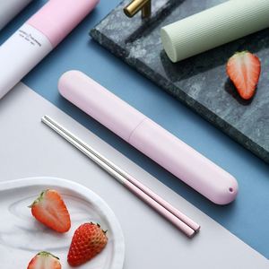 Outdoor Camping Chopsticks Fork Spoon Portable Silverware Travel Cutlery Set 304 Stainless Steel Flatware With Case - Product Image 6