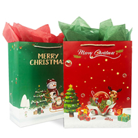 Bolsa de Papel Kraft Ecológica de Lujo Reciclable al por Mayor, Bolsa de Regalo de Papel Navideña con su Propio Logotipo