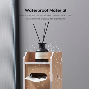 Multi Tiered Bathroom <b>Storage</b> Rack Toilet Squeeze Cabinet 3 Floors Freestanding Rectangular Large Capacity Organizational Shelf - Product Image 3