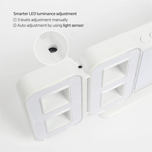 Điện tử Hot Bán 3D LED tường đồng hồ kỹ thuật số nhựa với 3 độ sáng có thể điều chỉnh - Product Image 4