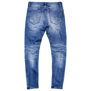 شعار مخصص الأزرق Pantalones المتعثرة بنطلون الدينيم بناطيل ضيقة الرجال انفجرت الجينز - Product Image 6
