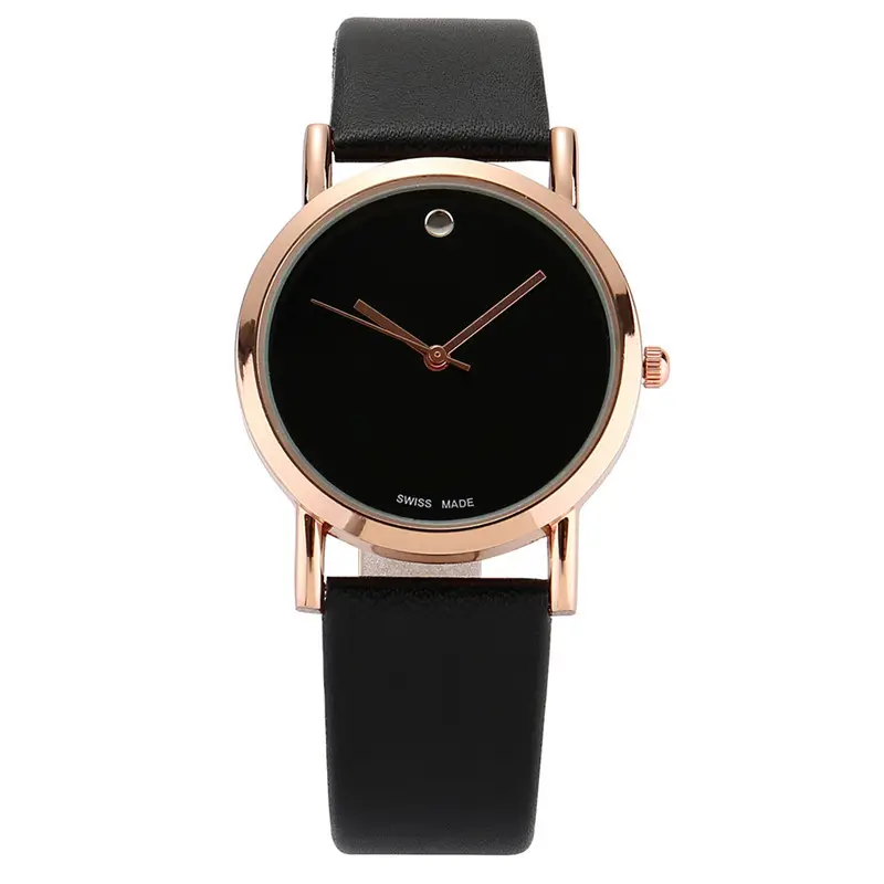 ขายส่งแฟชั่นควอตซ์โลโก้ที่กำหนดเองนาฬิกาข้อมือสุภาพสตรีแบรนด์ข้อมือผู้หญิงสีดำนาฬิกาข้อมือ