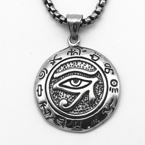 Yunnique – collier avec pendentif œil porte-bonheur en acier titane, en acier inoxydable 316, bijoux unisexes à la mode, design géométrique - Product Image 1