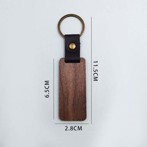 Keychains for Engraving Blanks Keychain for DIY Employee <b>Gifts</b> Craft Leather Blank Wooden Keychains - Product Image 2