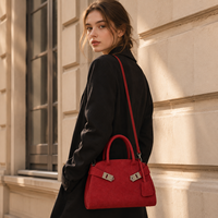 Sacs à main de luxe pour femmes en cuir PU, sac de créateur, sac à bandoulière en suède texturé, sacoche vintage, vente en gros, MOQ 20 pièces