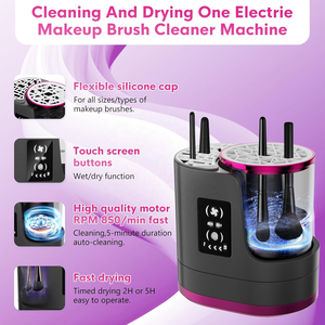 Nettoyeur de pinceaux de maquillage électrique de haute qualité, <span class=keywords><strong>machine</strong></span> automatique <span class=keywords><strong>à</strong></span> séchage rapide avec sécheuse, nettoyage en profondeur <span class=keywords><strong>pour</strong></span> les pinceaux de beauté - Product Image 3