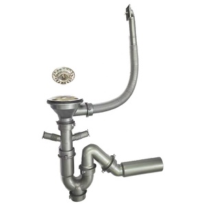 <span class=keywords><strong>Sifone</strong></span> Moderno in Acciaio Inox 201+Plastica per Lavello da Cucina a Doppia Vasca 1,5 Pollici con Filtro da 110mm di Diametro - Product Image 4
