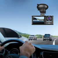 Caméra de tableau de bord double WIFI avec écran de 2,0 pouces pour voiture, caméra de tableau de bord avant et intérieure, enregistreur vidéo de sécurité pour voiture avec audio 1080P, caméra de véhicule