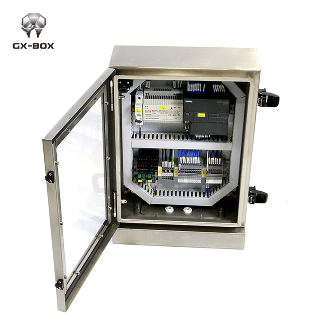 Industrial Stainless Steel IP65 Waterproof Wall Mounted Metal Enclosure Electrical PLC Control Panel Box with View Window