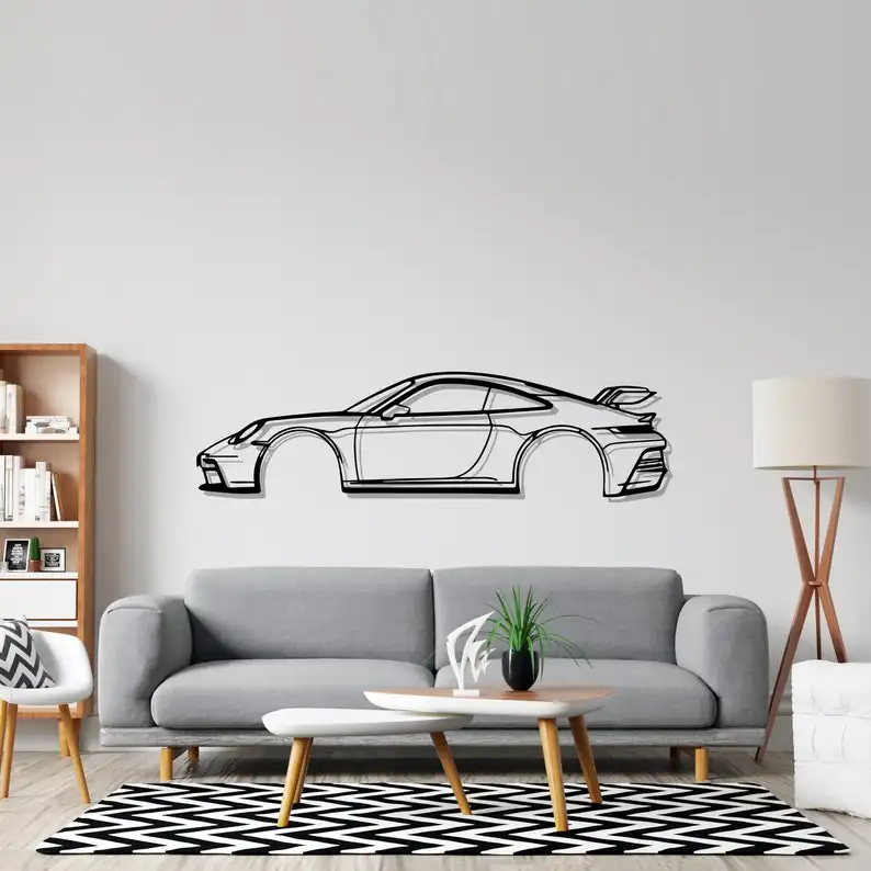 Metal Car Silhouette Metal Wall Art Hanging Home Dining Room Decor Living Room Bedroom Signs Wall Personalized Decorations