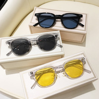 Lunettes de soleil unisexes d'été haut de gamme style IG, anti-éblouissement UV400, teinte marron, monture complète, tendance pour la conduite