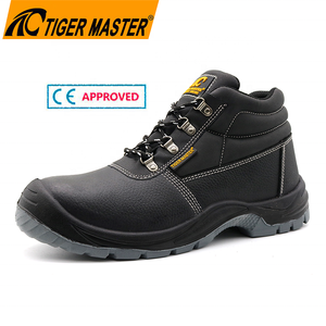 Calzado de Seguridad Industrial para Hombre, Cuero Negro, Certificado OEM CE S3, Puntera de Acero, Antipinchazos, Antiestático, Suela de PU Resistente al Aceite y Antideslizante - Product Image 1