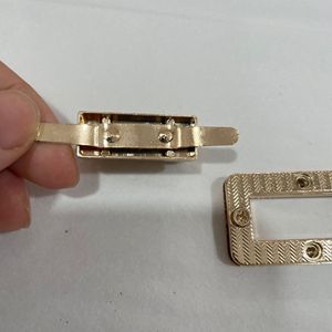 Hebilla Cuadrada de Aleación de Zinc Estilo Bambú Hongyuan con Cierre Giratorio, Color Oro Claro, 4 cm, Accesorio de Seguridad para Equipaje, DIY - Product Image 2