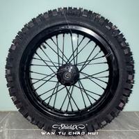 Set Roda Jalan ShieldX Baru dari Alloy Aluminium Anodized 19/16 inci untuk Ban dengan Drum Berlapis Cat Samping, Ring Rantai Serba Perak, Rem Cakram, dan Lampu