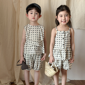 Completo Estivo Due Pezzi per Bambini, Outfit Casual con Canotta per Ragazzi, Novità 2026, Abbigliamento per Neonati, Canotta e Pantaloncini per Ragazze, Set Estivo per Fratelli - Product Image 2
