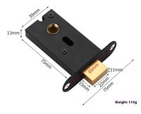 Serrure mécanique simple noire moderne à face unique pour l'intérieur, invisible, carrée et silencieuse, vis d'un an pour portes et fenêtres