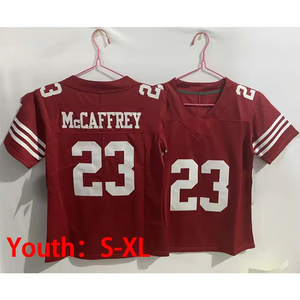 Pemuda 2025 baru SF 23 Christian mccaffe 13 Brock Purdy 85 George Kittle 97 Nick Bosa anak-anak dijahit Amerika sepak bola jersey - Product Image 2