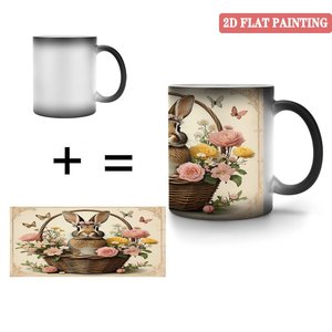 Four Seasons Universal Household Mug 11oz Frosted Black <b>Ceramic</b> Heat Activated <b>Cup</b> - Product Image 4