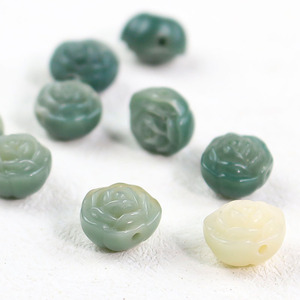 ลูกปัดแกะสลักลายดอกบัวจากรากบอดี สีเขียว ขนาด 11x12x9 มม. สำหรับทำสร้อยข้อมือ สร้อยคอ และอุปกรณ์ทำเครื่องประดับ DIY - Product Image 3